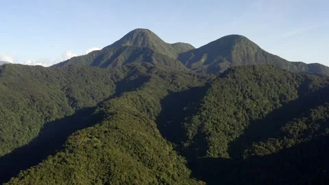 Backward Drone Shot of Pitons du Carbet - Clear Blue Sky – Martinique Stock Footage 317565931