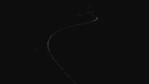 Backward Drone View of Night Traffic Near Razanj Serbia A1 Motorway Stock Footage 330662165