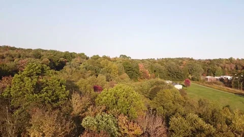 Backward Flying Drone Footage in the Fall Stock Footage 157984325
