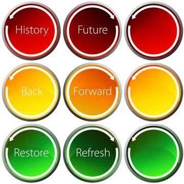 Backward forward arrow button set Illustrazione stock