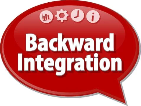 Backward Integration  Business term speech bubble illustration Stock Illustration