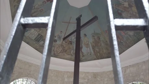 Backward moving shot at Cebu's Magellan's Cross Stock-Footage 159776234