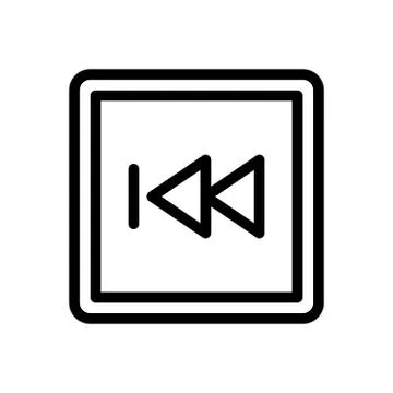 Backward thin line icon Stock Illustration