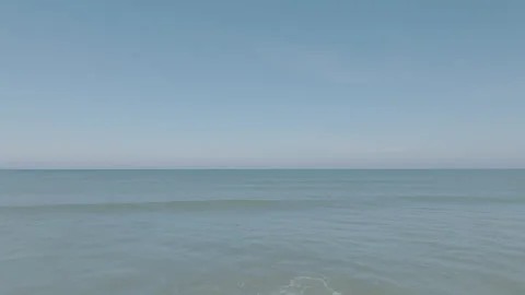 Backward tracking sea facing ocean horizon Stock-Footage 345220446