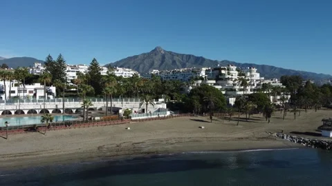 Backward view of a beach in Malaga Vidéo 255152521