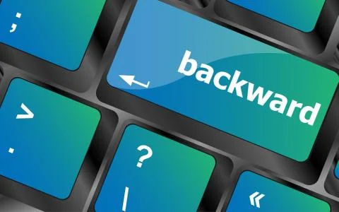 Backward word on computer keyboard key button Illustrazione stock