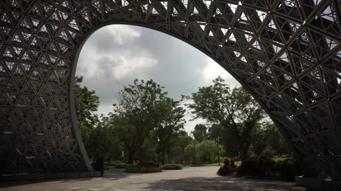 Backwards dolly of Future of Us Pavilion Stock Footage 246328421