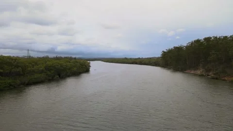 Backwards down the river on a cloudy day part 2 Video stock 151658688
