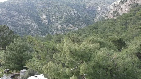 Backwards flight from Athena Temple to the ground Stock Footage 104008459