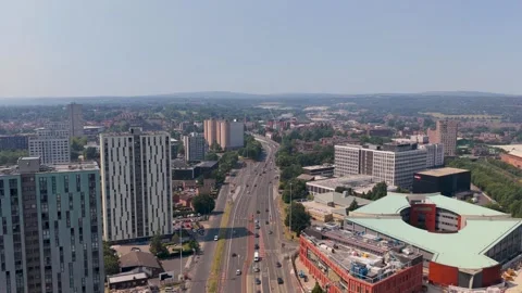 Backwards over broad street and belvedere road Salford Video stock 341987316