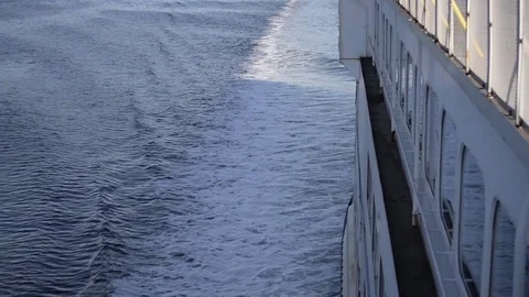 Backwash of a ship, clear water behind the ship 스톡 동영상 72442907