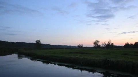 Backwater of Oder River, Unteres Odertal National Park, Germany Stock Footage 12869683