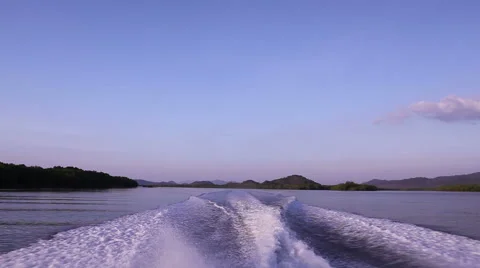 Backwaters behide speedboat Stock Footage 41594545