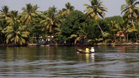 The Backwaters of Kerala, India Stock Footage 84922482