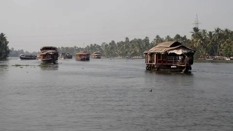 The Backwaters of Kerala, India Stock Footage 85057472