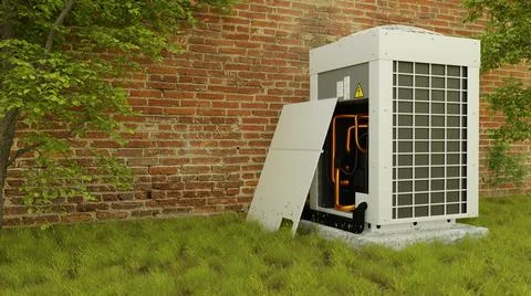 Backyard air conditioner 3d Stock Illustration