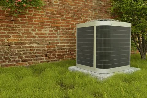 Backyard air conditioner 3d Stock Illustration