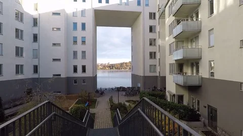 Backyard and stairs Stock Footage 74124303