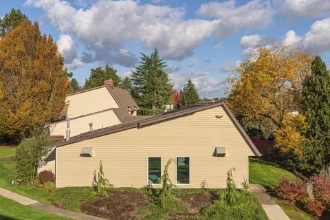 Backyard Autumn colors Gresham Oregon. Stock Photos