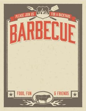 Backyard Barbecue Vector Invitation Stock Illustration