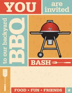 Backyard Barbecue Vector Invitation Иллюстрация
