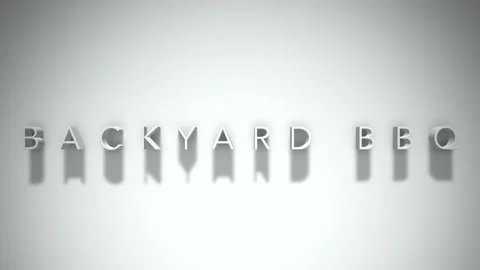 Backyard bbq 3D title animation white text on a white background Stock Footage 298895170