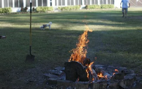 Backyard bonfire Stock Photos