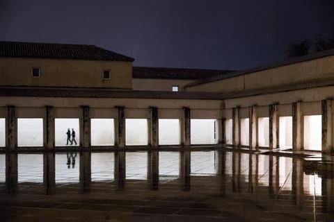 Backyard of CAAC Centro Andaluz de Arte Contemporneo, former Cartuja Mona Foto stock
