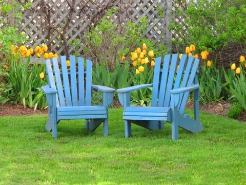 Backyard chairs Stock Photos