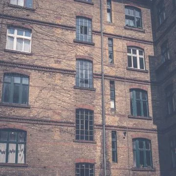 Backyard , facade of old building in Berlin Stock Photos