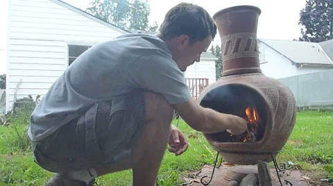 Backyard Fire Time Lapse Stock Footage 8424590