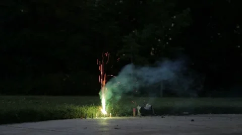 Backyard Firework 1 Stock-Footage 8571747