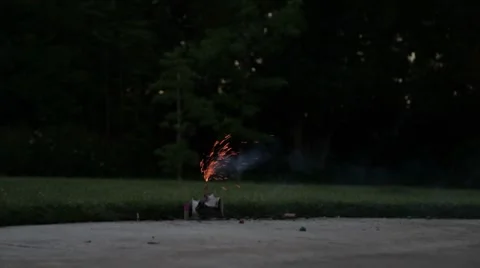 Backyard Firework 2 Stock Footage 8571763