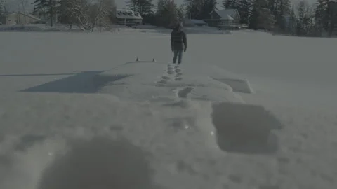 Backyard fun in snowy Canada Video stock 170277974