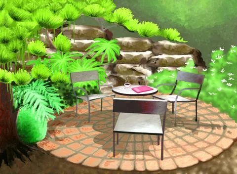 Backyard Garden Stock Illustration