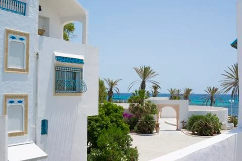 Backyard of hotel Stock Photos