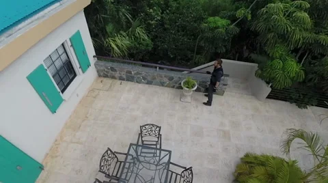 Backyard of a House in Antigua Video stock 49635763