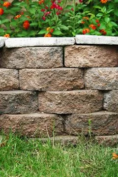 Backyard landscape planter Stock Photos