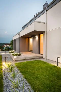 Backyard landscaping idea Stock Photos