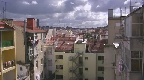 Backyard, Lisbon, Portugal Stock Footage