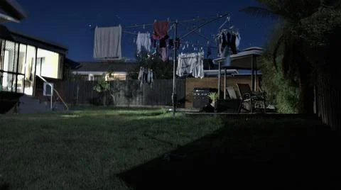Backyard at night Fotos de archivo