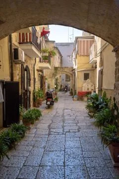 Backyard in the old town of Bari Stock Photos