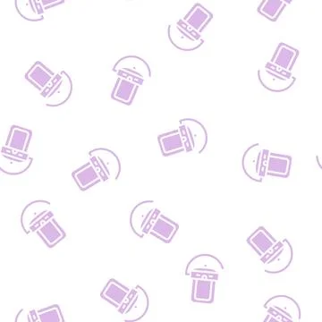 Backyard outdoor lamp glyph vector seamless pattern Illustrazione stock