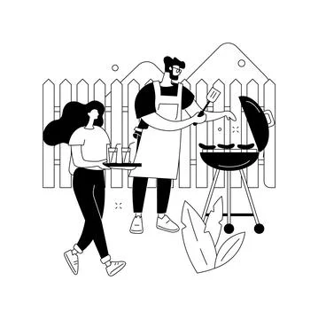 Backyard party abstract concept vector illustration. 스톡 일러스트