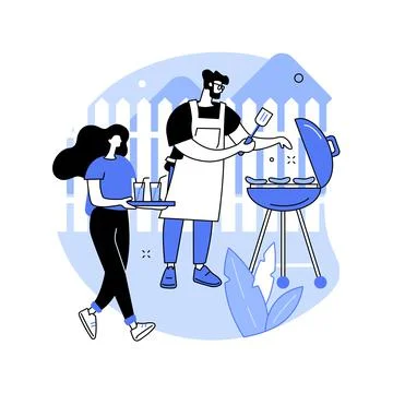 Backyard party abstract concept vector illustration. 스톡 일러스트