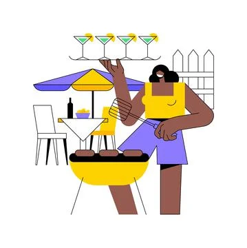 Backyard party abstract concept vector illustration. 스톡 일러스트