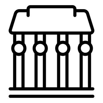 Backyard pergola icon outline vector. House patio Stock Illustration