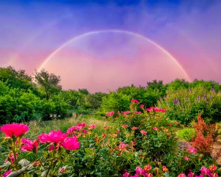 Backyard Rainbow Stock Photos