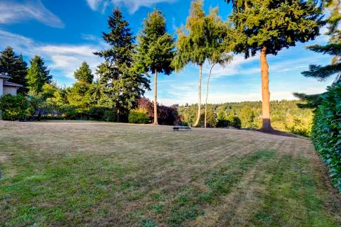 Backyard rest area with scenic view Stock Photos