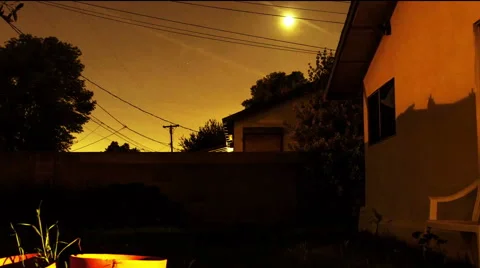 Backyard slider night sky motion2 Stock-Footage 49058039